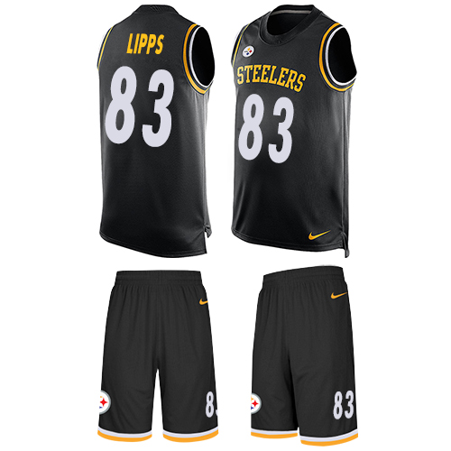 Men's Limited Louis Lipps Nike Jersey Black - #83 Tank Top Suit NFL Pittsburgh Steelers